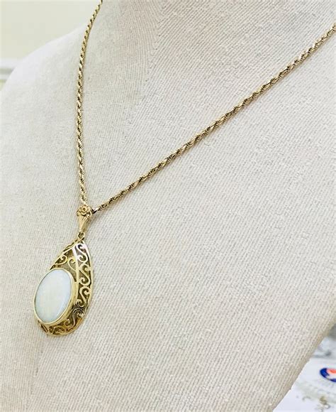 Beautiful Huge Vintage Ct Gold Opal Necklace London Reserved