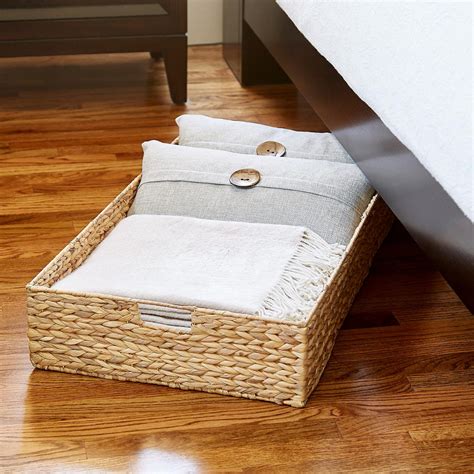 Simple utility baskets for under the coffee table storage. Water Hyacinth Coffee Table/Under Bed Bin | Under bed, Toy ...
