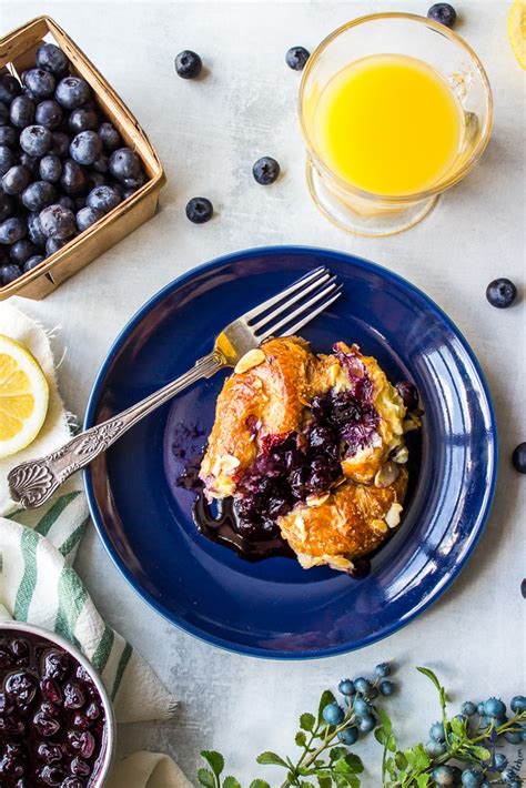 Blueberry Croissant Bread Pudding With Blueberry Sauce The Beach