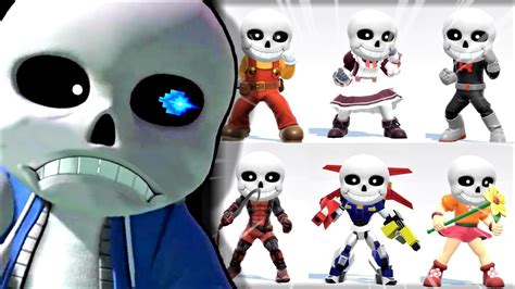Sans Undertale In All Smash Bros Ultimate Mii Costumes And Outfits Funny
