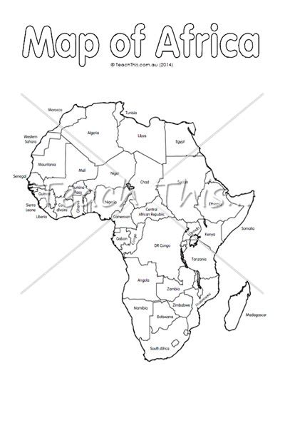 Map Of Africa With Labels Classroom Games Africa Map Teacher