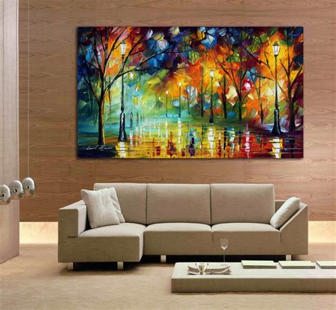 100 Hand Drawn City At Night 3 Knife Painting Modern Living Room