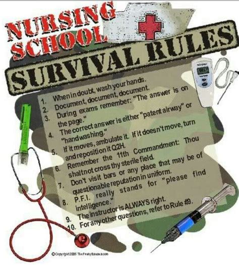 Survival Rules Nursing School Survival Nursing School Humor Nurse