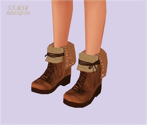 Collar Lace Up Ankle Boots At Marigold Sims 4 Updates