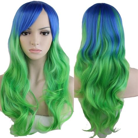 Two Tone Cosplay Hair Wig Women Long Curly Wavy Sexy Anime Party Dress Full Wigs Ebay