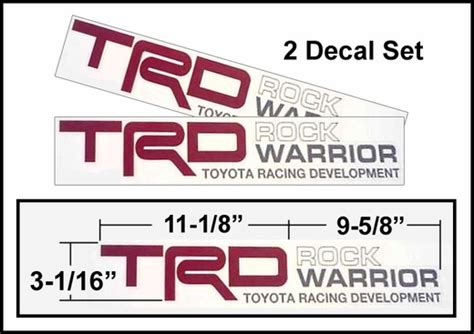 Ditempelkan stiker rw waspada kebakaran atau kelurahan waspada kebakaran. Brand NEW! Genuine Toyota TRD Rock Warrior Decals from Brandsport Auto Parts (#TOY-PT747-34090-RW)