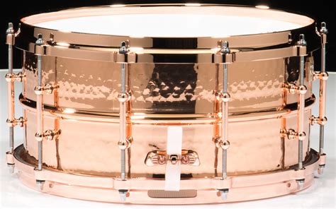 Ludwig Hammered Copperphonic 65x14 Snare Drum W Copper Hardware