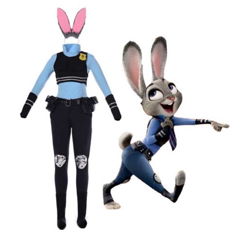 Zootopia Rabbit Officer Judy Hopps Cosplay Costume Bunny Police Uniform