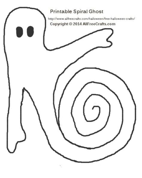 Printable Hanging Spiral Ghost Ghost Crafts Hanging Ghosts Ghost Template
