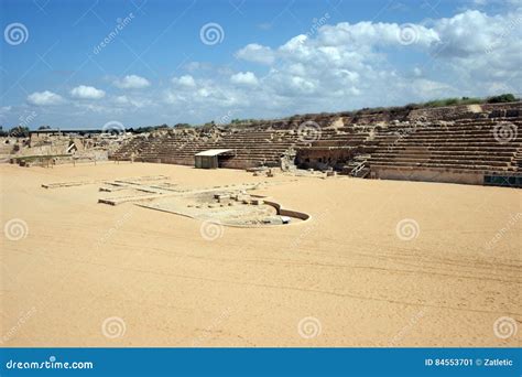 Ancient Roman Hippodrome In Caesarea Stock Image Image Of Israel Mediterranean 84553701