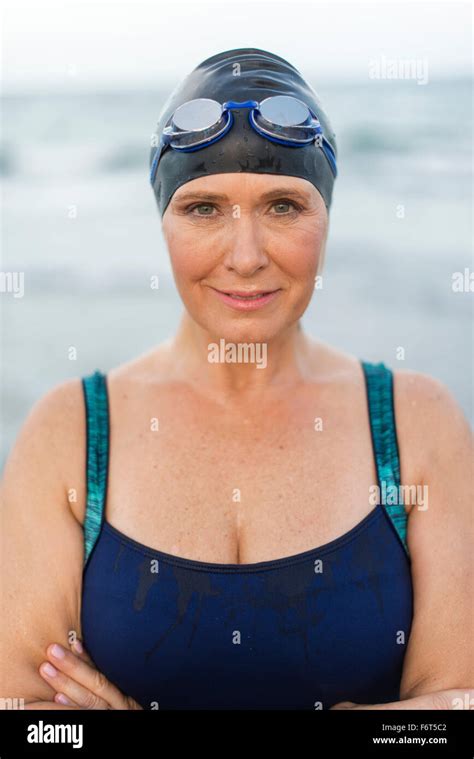 Mature Woman Swimming Costume Hi Res Stock Photography And Images Alamy
