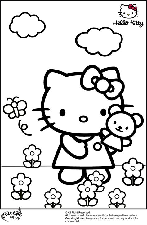 Hello Kitty Coloring Pages Team Colors