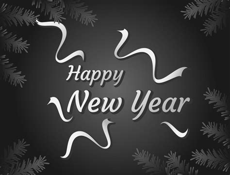 Happy New Year Template With White Main Lettering Surrounded By Spruce