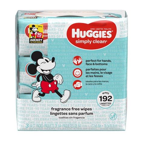 Huggies Simply Clean Fragrance Free Baby Wipes Bundle 3 Pack 64 Count