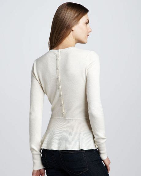 Autumn Cashmere Cashmere Peplum Sweater In White Winter White Lyst