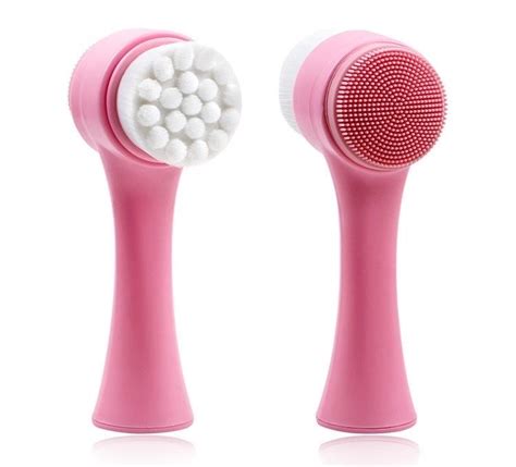 double side silicone facial cleanser brush portable 3d face cleaning massage face washing