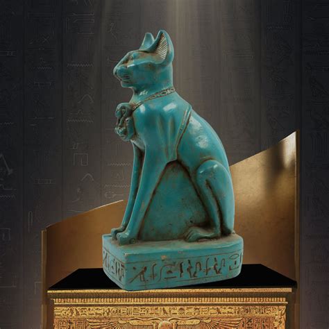 Egyptian Cat Goddess Bastet Statue 85 Inches Tall In Flame Stone