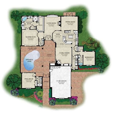 Awesome Floor Plans For Homes With Pools New Home Plans Design