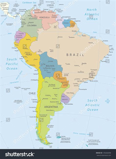 South America Map Labeled Countries