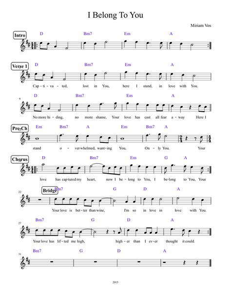 I Belong To You Sheet Music For Piano Download Free In Pdf Or Midi