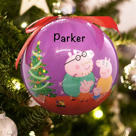 Peppa Pig Purple Ball Personalized Ornament Free Personalization