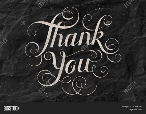Hand Lettering Thank You Black Vector And Photo Bigstock
