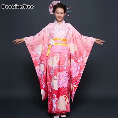 New Traditional Japanese Kimonos Japanese Silk Robes Yukata Kimono Geisha Dresses