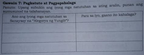 Ano Ang Iyong Mga Natutuhan Sa Sanaysay Na Alegorya Ng Yungib123para