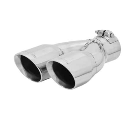 Flowmaster Clamp On Exhaust Tip 3 In Dual Angle Cut Polished Ss Fit