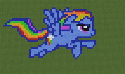 Rainbow Dash Pixel Art Kaunas Minecraft Project