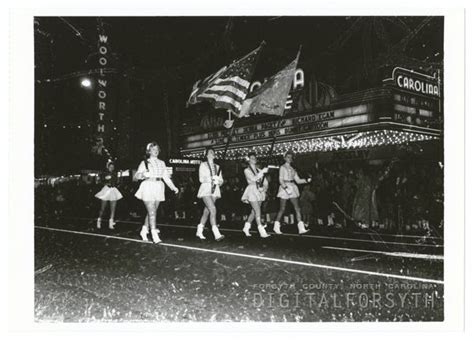 Majorettes Leading In Christmas Parade In The 50s Christmas Parade