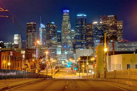 Los Angeles Skyline Night From The East Photograph By Jon Holiday Pixels