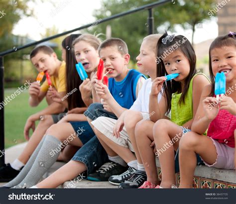 Children Eating Popsicles Stock Photo 38437735 Shutterstock