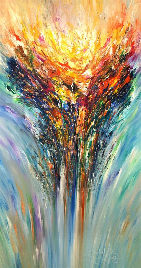 Portrait Format Painting Colorful Artwork Abstract Modern Art
