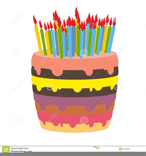 Birthday Cake With Lots Of Candles Clipart Free Images At