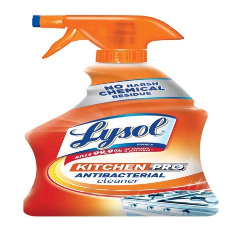 Hardworking cleaner cuts through tough kitchen grease and grime. Lysol Kitchen Pro Antibacterial Kitchen Cleaner Spray ...