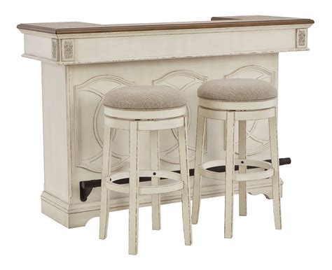 Signature Design By Ashley Realyn Xd Xd Two Tone Bar With Stools Esprit Decor