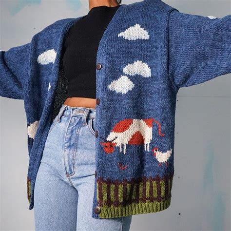 masha and jlynn on instagram “sold cute vintage 90s farm cardigan marked a size xl model is a