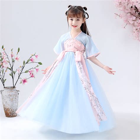 Girls Chinese Hanfu Super Fairy Ru Skirt Childrens Ancient Dress