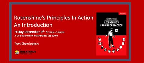 Rosenshines Principles In Action Masterclass Day December Online 9