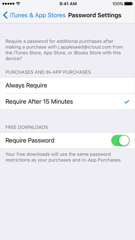 Under password settings click on 'free download' and choose save password. Manage your iTunes Store and App Store password ...