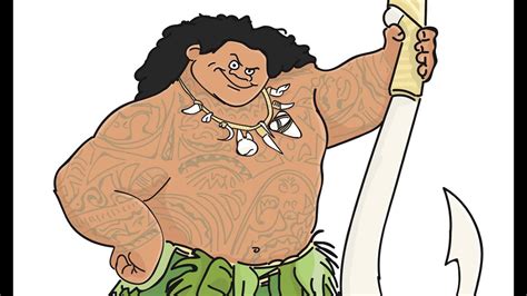 Click on the button below the picture! Maui from Moana: Speed Drawing - YouTube