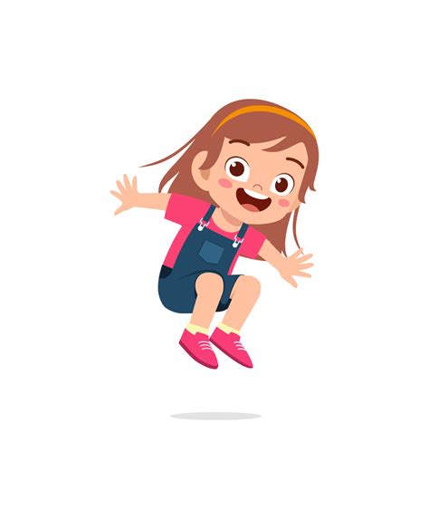 Cute Little Kid Jump And Feel Happy 7846287 Vector Art At Vecteezy