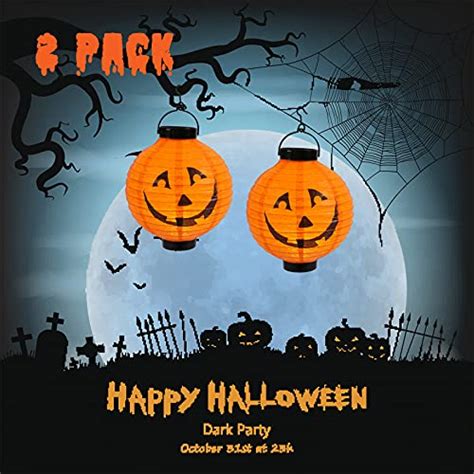 Toodour Halloween Pumpkin Lights 2 Packs Halloween Pumpkin Lantern