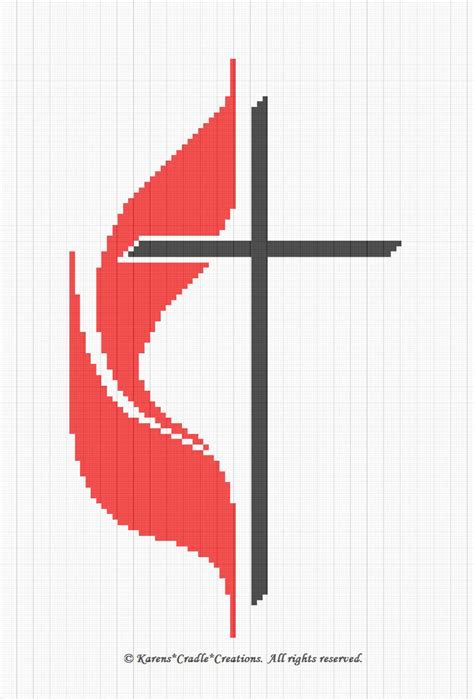 Crochet Patterns Methodist Cross And Flame Pattern Ebay