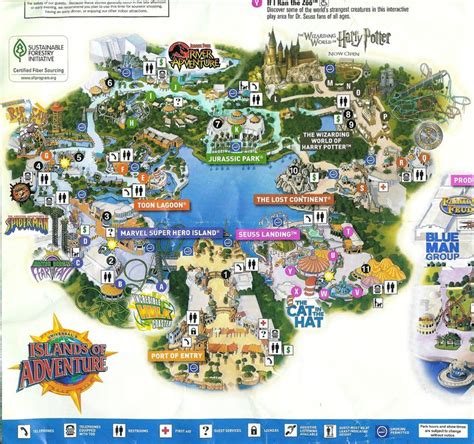2010 2-Park Universal Orlando Map | Wizarding world of harry potter