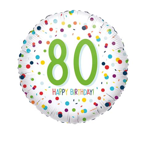 80th Birthday Confetti 18 Foil Balloon