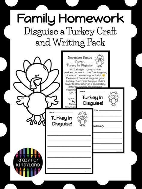 disguise a turkey activity turkey craft and writing homework for thanksgiving writing