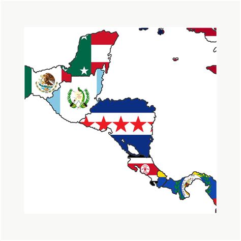 A Flag Map Of Central America 1936 Commissioned By The Committee Of