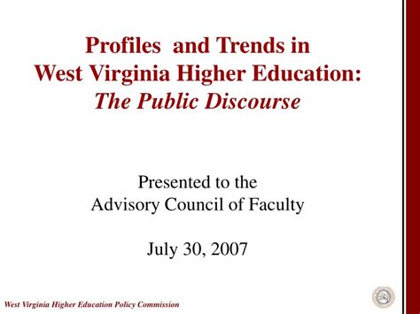 Ppt West Virginia Higher Education Policy Commission Powerpoint